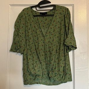 Green floral, size L